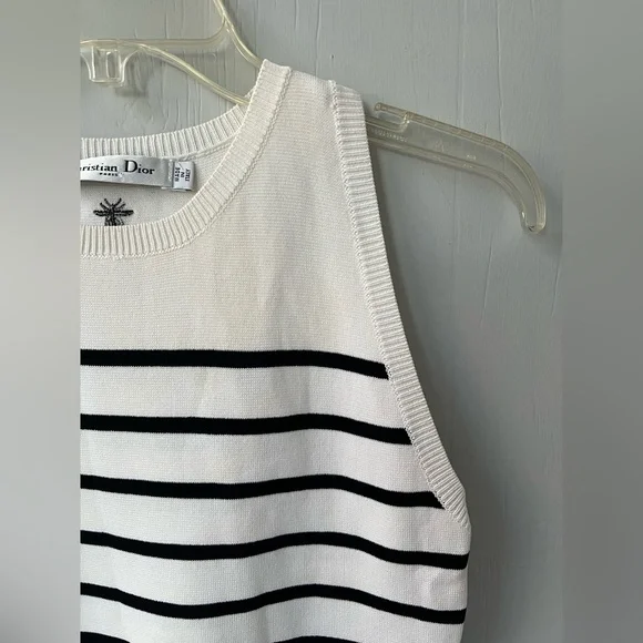 Christian Dior Silk/Cotton Striped Vest (US 8) - Picture 5 of 13